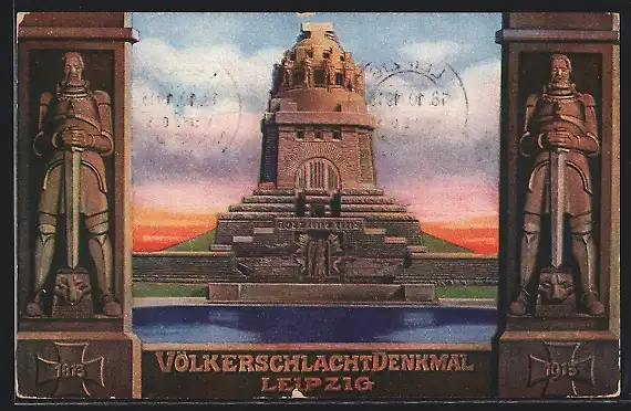 AK Leipzig, Weihe des Völkerschlacht-Denkmals am 18.Okt. 1913, Ganzsache