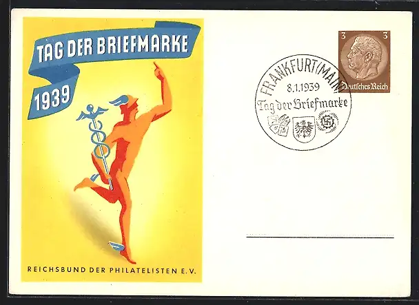 AK Reichsbund der Philatelisten, Tag der Briefmarke 1939, Ganzsache