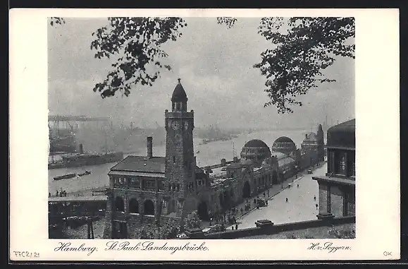 AK Hamburg, 31. Deutscher Philatelistentag und Postwertzeichen-Ausstellung 1925, St. Pauli Landungsbrücke, Ganzsache
