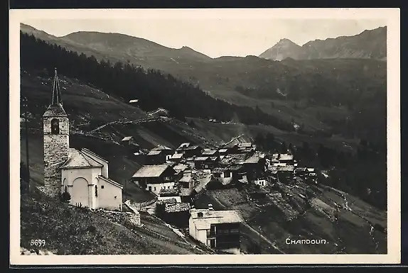 AK Chandolin, Blick auf das Bergdorf