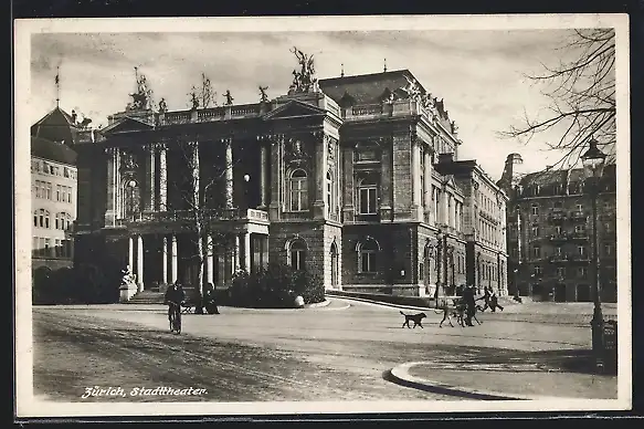 AK Zürich, Stadttheater im Sonnenschein