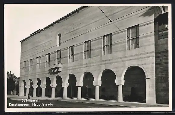 AK Basel, Kunstmuseum, Hauptfassade mit Bögen