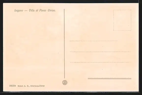 Künstler-AK Lugano, Villa al Parco Civico