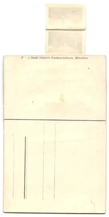 Leporello-AK München, Ansichten in der Reisetasche, Hofbräu-Haus, Justizpalast, Maximilianeum