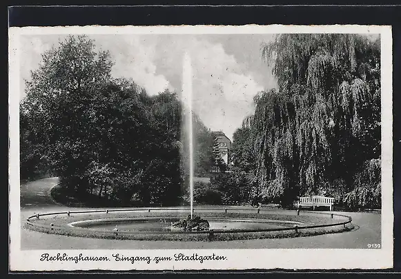 AK Recklinghausen, Eingang zum Stadtgarten