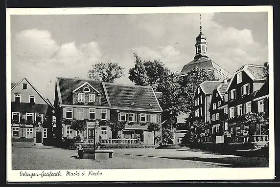 AK Solingen-Gräfrath, Markt und Kirche