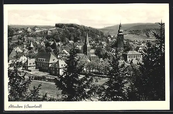 AK Attendorn /Sauerland, Ortsansicht aus der Vogelschau