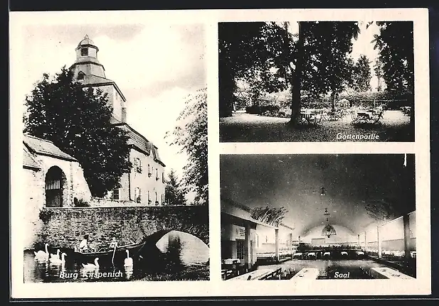 AK Münstereifel, Gasthof Burg Kirspenich mit Garten und Saal