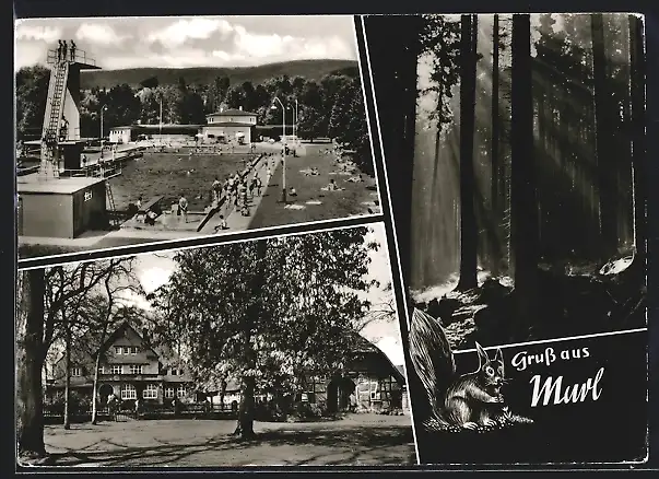 AK Marl, Schwimmbad, Waldpartie, Strassenpartie