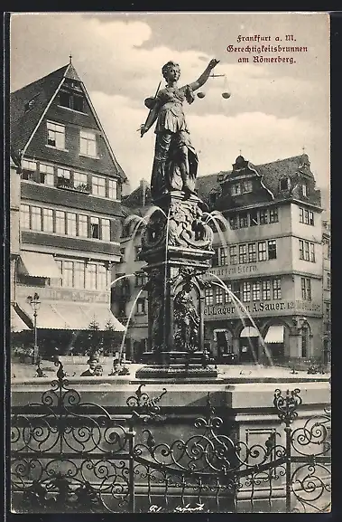 AK Alt-Frankfurt, Gerechtigkeitsbrunnen am Römerberg