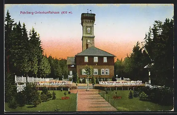 AK Annaberg / Erzg., Unterkunftshaus auf dem Pöhlberg