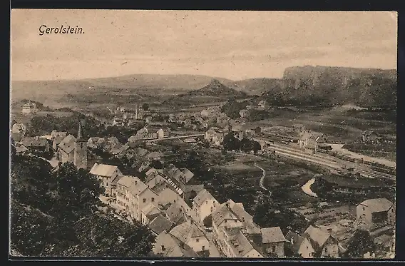 AK Gerolstein, Teilansicht mit Kirche