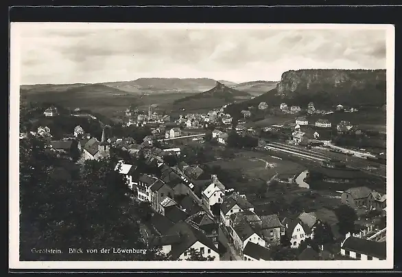 AK Gerolstein, Blick von der Löwenburg auf den Ort