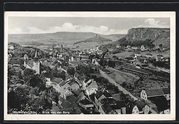 AK Gerolstein /Eifel, Blick von der Burg auf den Ort