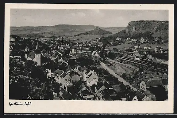 AK Gerolstein /Eifel, Teilansicht mit Kirche
