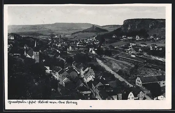 AK Gerolstein /Eifel, Blick von der Burg auf den Ort