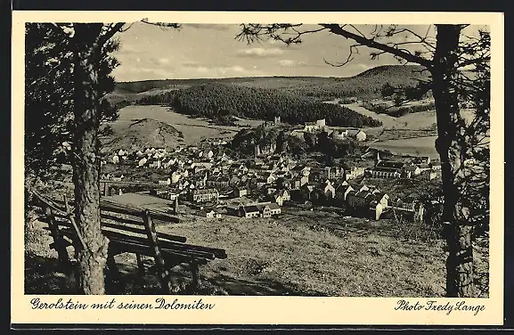 AK Gerolstein, Panorama mit Dolomiten