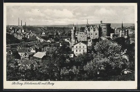 AK Stolberg / Rheinl., Totalansicht m. Burg