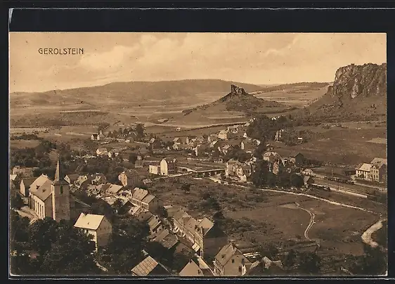 AK Gerolstein, Teilansicht mit Kirche