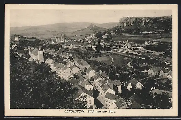 AK Gerolstein, Blick von der Burg auf den Ort