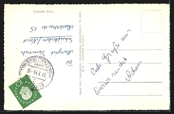 AK Einruhr /Eifel, Teilansicht mit Kirche