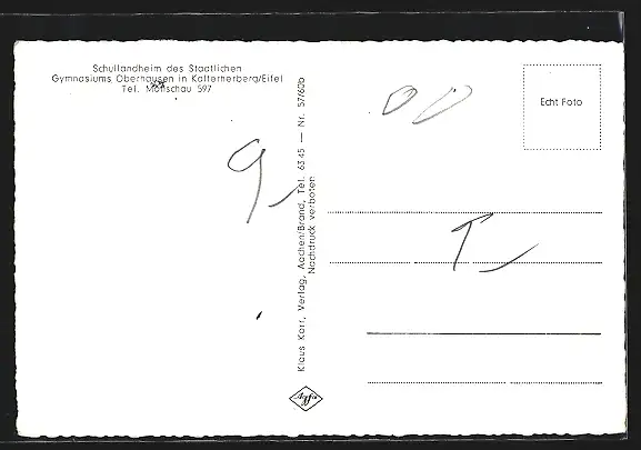 AK Kalterherberg / Eifel, Landschulheim des Gymnasiums der Stadt Oberhausen