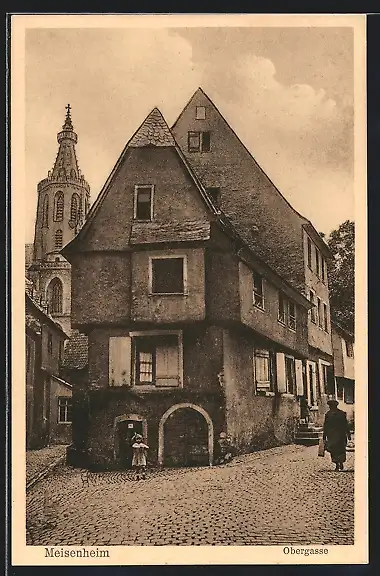 AK Meisenheim, Strassenpartie in der Obergasse