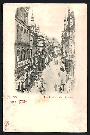 AK Köln, Blick in die Hohe Strasse