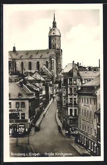 AK Annaberg i. Erzgeb., Strasseneck an der Grossen Kirchgasse