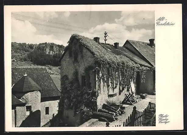 AK Gerolstein, Ortspartie Alt-Gerolstein aus der Vogelschau