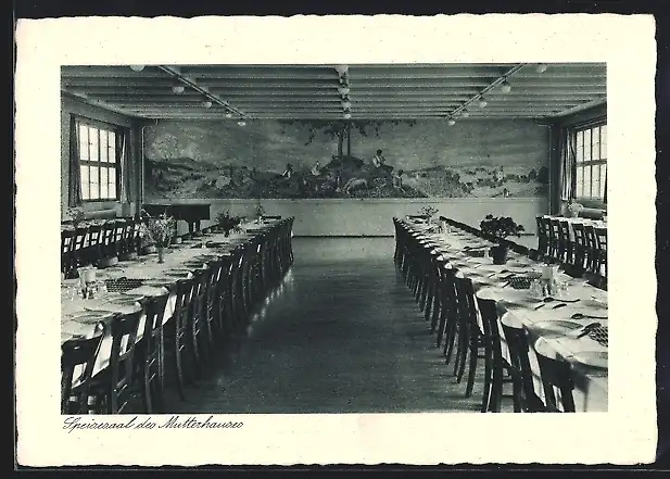 AK Karlsruhe-Rüppurr, Ev. Diakonissenanstalt, Speisesaal des Mutterhauses