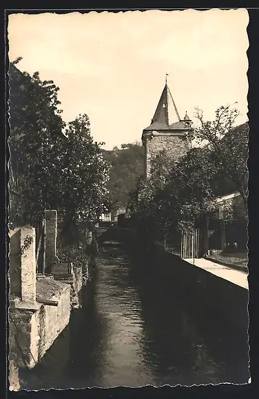 AK Meisenheim / Glan, Ortspartie am Giessen