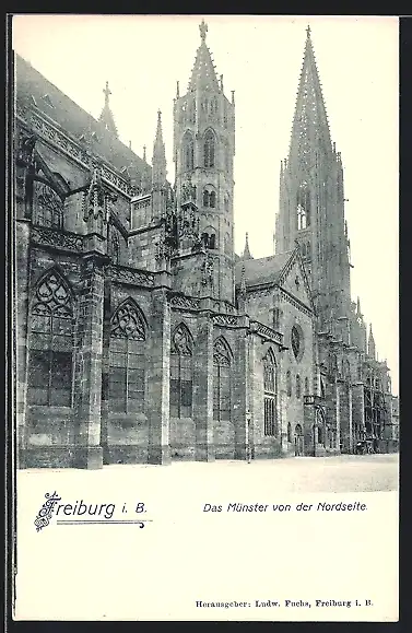 AK Freiburg i. B., Münster von der Nordseite