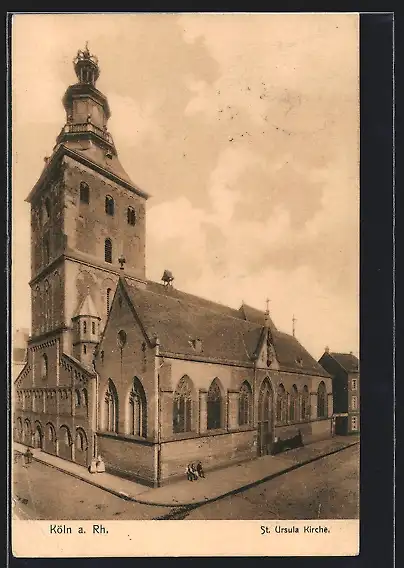 AK Köln a. Rh., St. Ursula Kirche aus der Vogelschau