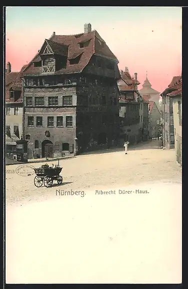 AK Nürnberg, Albrecht Dürer-Haus mit Strasse