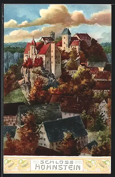AK Hohnstein / Sa., Teilansicht mit Schloss