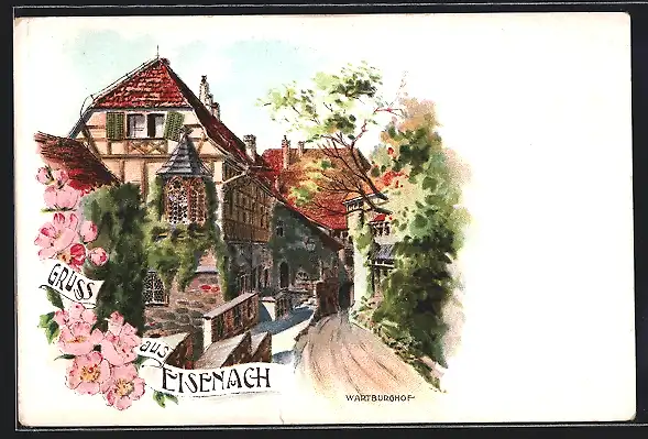 Lithographie Eisenach, Wartburghof