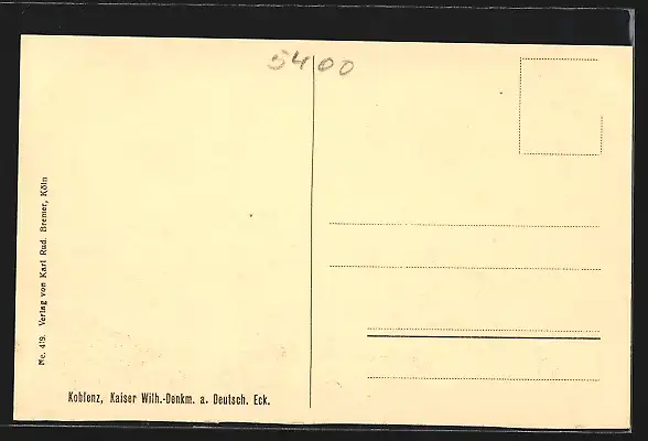 AK Koblenz, Deutsches Eck, Kaiser Wilhelm-Denkmal