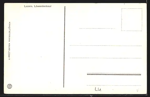 AK Luzern, Löwendenkmal mit Wasserbecken und Zaun