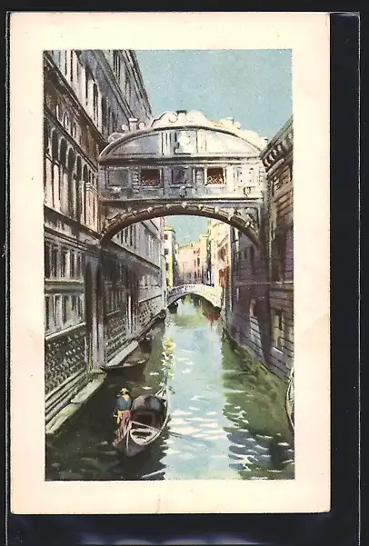 Künstler-AK Venezia, Ponte dei Sospiri