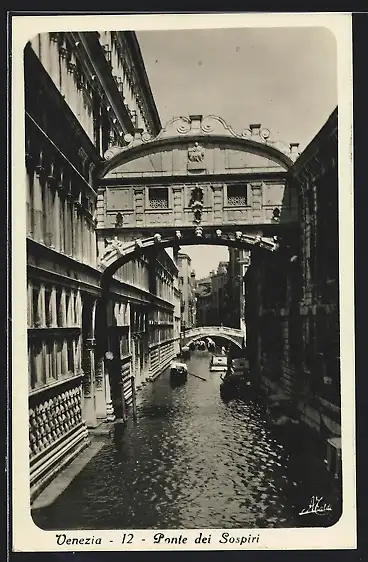 AK Venedig / Venezia, Ponte dei Sospiri, Motiv der Seufzerbrücke