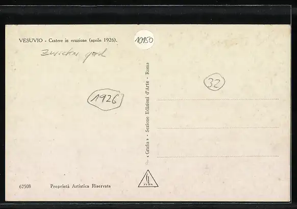AK Vesuvio, Cratere in eruzione 1926, Vulkan