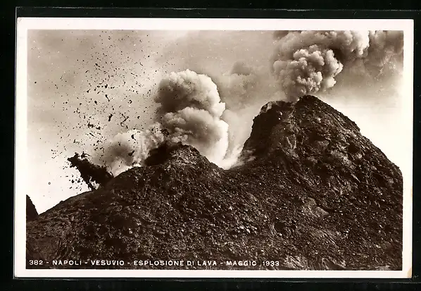 AK Napoli, Vesuvio-Esplosione di Lava-Maggio 1933, Vulkan