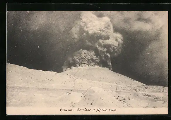 AK Vesuvio, Eruzione 9 Aprile 1906, Ausbruch des Vesuvs