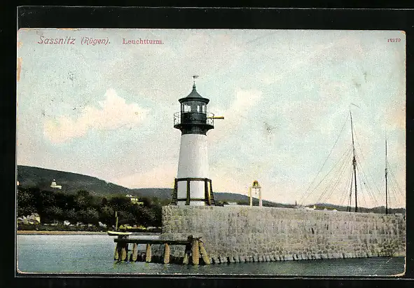 AK Sassnitz, Steg mit Leuchtturm