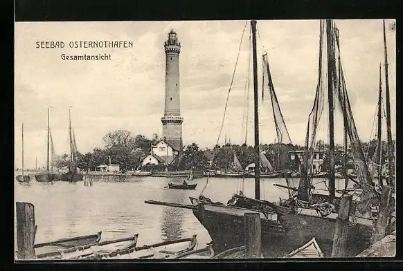 AK Osternothafen, Gesamtansicht mit Leuchtturm