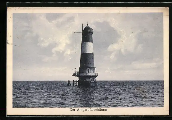 AK Arngast-Leuchtturm inmitten der See