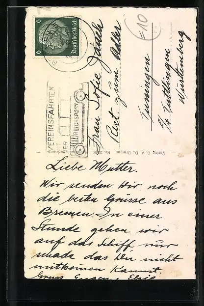 AK Rotesandleuchtturm mit  und Dampfer