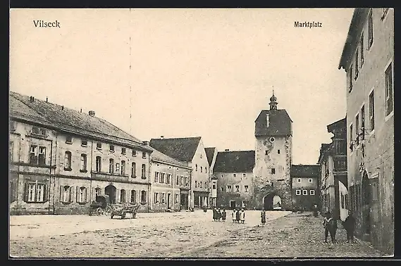 AK Vilseck, Partie am Marktplatz