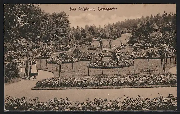 AK Bad Salzbrunn, Rosengarten